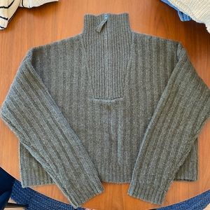 Naked cashmere olive green zip pullover sweater excellent